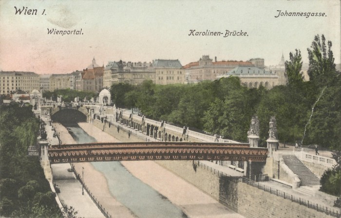 *Austria, poduri (5), Viena, c.p.i., circulata, 1909