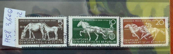 TS21 - Timbre serie DDR - 1958 Cai - trasuri