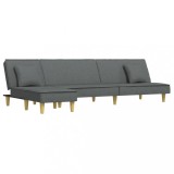 Cumpara ieftin Canapea extensibila in forma de L gri 255x140x70 cm textil