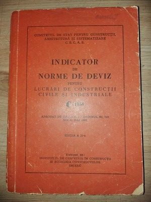 Indicator de norme de deviz pentru lucrari de constructii civile si industriale C-1961 foto