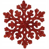 Decoratiune brad fulg de zapada, set 8 bucati, 8cm, rosu Household NewTrend