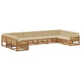 vidaXL Seturi de canapele cu pernă 10 pcs Lemn Solid de Acacia 3383901