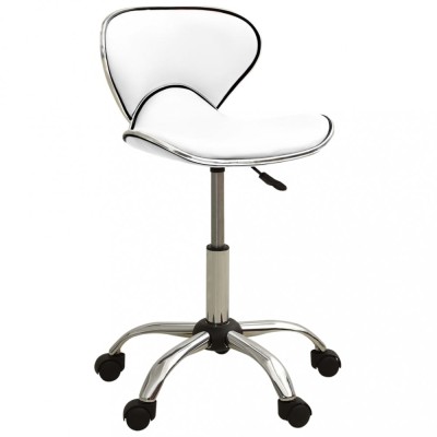 vidaXL Scaun de salon spa, alb, piele ecologică foto