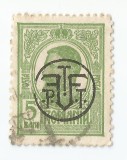 Rom&acirc;nia, LP 71.I/1918, Carol I &quot;Tipo.&quot; cu supr. monogramă P.T.T-FF, eroare, obl.