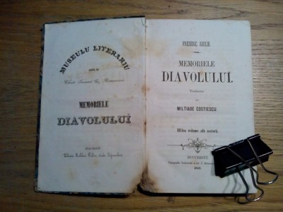 MEMORIELE DIAVOLULUI - III -lea Volume - Frederic Soulie - 1857, 376 p. foto