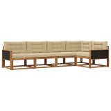 vidaXL Set de canapele de exterior cu pernă 5 pcs Natural și Bej 3382556