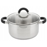 Oala din inox 3litri cu capac, 20 cm,fund termic multistrat, Kinghoff