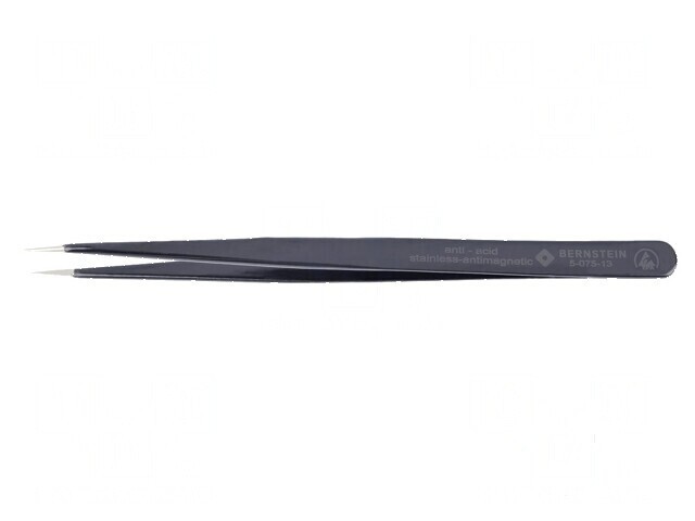 Pensetă ESD cu v&acirc;rf ascuțit, lungime 140mm