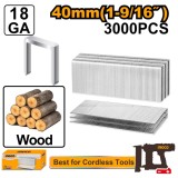 Capse Lemn pentru Pistol Electric 40 mm, Latime Coroana 5.7 mm, Grosime GA18 (1.25x1.0 mm), Compatibile CCSNLI6005 CCSNLI6008, 3000 buc, AST18403