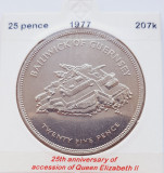 2052 Guernsey 25 pence 1977 Elizabeth II (Silver Jubilee) km 31