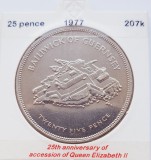 2052 Guernsey 25 pence 1977 Elizabeth II (Silver Jubilee) km 31