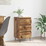 vidaXL Bufet Lemn Vechi 40 x 35 x 70 cm Lemn Ingineresc și Fier 881705