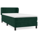 Cumpara ieftin Pat box spring cu saltea, verde inchis, 100x200 cm, catifea