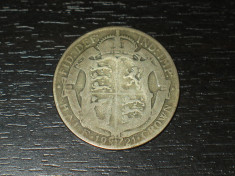 Moneda argint half crown Anglia 1921, regele George V foto