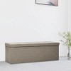 VidaXL Bancă de depozitare pliabilă, gri taupe, imitație de p&acirc;nză 338797