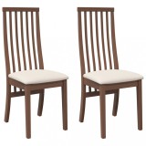 Cumpara ieftin Scaune sufragerie cu perne 2 buc. cauciuc din lemn masiv maro