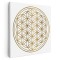 Tablou simbol floarea vietii remediu Feng Shui, galben 1336 Tablou canvas pe panza CU RAMA 80x80 cm