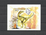 MOZAMBIC 1999 ANIMALE PREISTORICE DINOZAURI VELOCIRAPTOR, Nestampilat