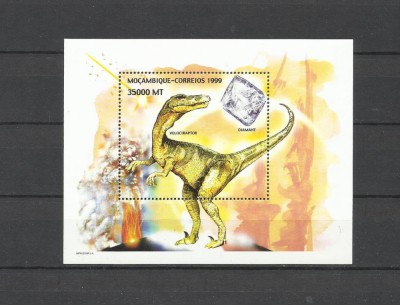 MOZAMBIC 1999 ANIMALE PREISTORICE DINOZAURI VELOCIRAPTOR foto