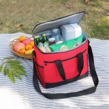 Geanta termoizolanta pentru picnic sau plaja, capacitate 16l, culoare Rosie, Generic