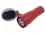 Conector alimentare AC trifazat AMPHENOL IP&amp;S 16A 415V mufă 4 pini IP69K