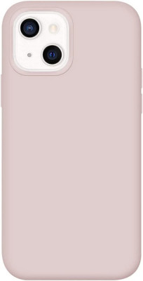 Husa din silicon compatibila cu iPhone 13, silk touch, interior din catifea, camera bump, Roz deschis foto