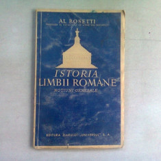 ISTORIA LIMBII ROMANE. NOTIUNI GENERALE - AL. ROSETTI