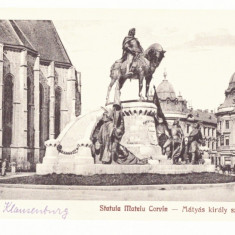 3430 - CLUJ, Statue, Market, Romania - old postcard - unused - 1926