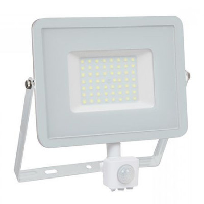 Proiector LED V-tac cu senzor miscare, 50W, 4000lm, lumina rece, 6400K, IP65 , cip Samsung foto