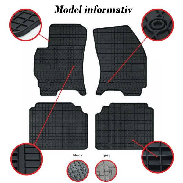 Covorase Presuri interior cauciuc Premium dedicate Renault Twingo II 2007-2014