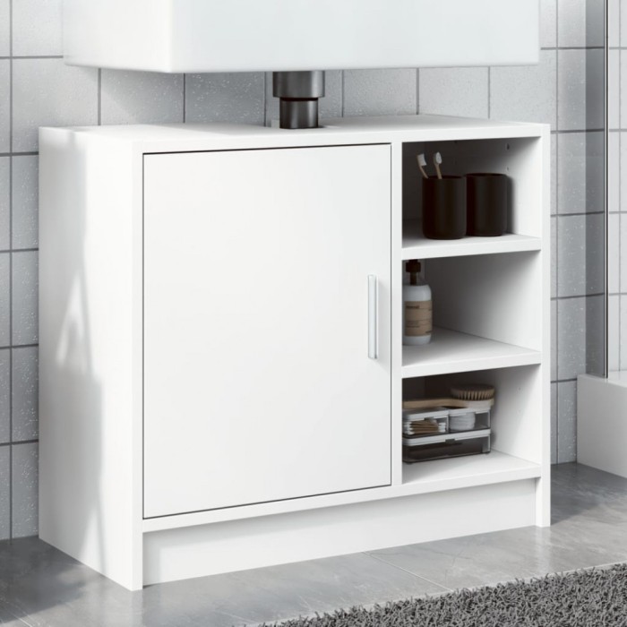 vidaXL Dulap de chiuvetă, alb, 63x29x55 cm, lemn prelucrat 848129