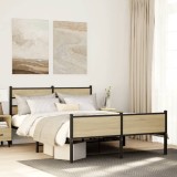VidaXL Cadru pat fără saltea stejar sonoma, 140x190 cm, lemn prelucrat