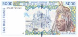 Bancnota Statele Africii de Vest 5.000 Franci 2002 - P113Al UNC Coasta de Fildes
