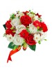 Buchet mediu personalizabil cu trandafiri flori de cires si floarea miresei (Rosu, Alb), Eventissimi&reg;