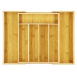 Organizator tacamuri si ustensile bucatarie, bambus, extensibil 28-45x33x5cm Household NewTrend