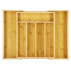 Organizator tacamuri si ustensile bucatarie, bambus, extensibil 28-45x33x5cm Household NewTrend