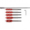 Set 5 burghie pentru lemn Yato YT-44693, 16-25 mm, prindere hexagon 1/4&quot;, cu prelungitor si cheie imbus
