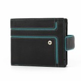 Cumpara ieftin Portofel barbati Davis PT959, piele naturala, Negru - Albastru