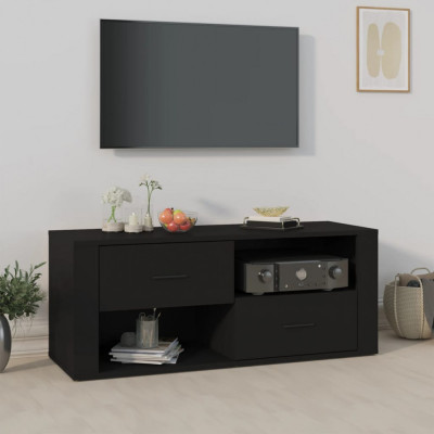 Comoda TV, negru, 100x35x40 cm, lemn prelucrat foto