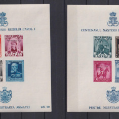 CENTENARUL NASTERII REGELUI CAROL I LP. 135 + 136 MNH