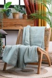 Patura Coline 125x150cm, Culoare Gri Verde, 100% Bumbac