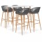 vidaXL Set mobilier de bar, 5 piese, alb și gri
