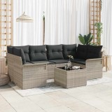 Cumpara ieftin Set de canapele pentru grădină 7 pcs Gri deschis și gri &icirc;nchis