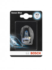Bec auto blister pachet 1 bucata H3 12V 55W PK22S Xenon albastru, albastru alb foto