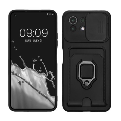 Bumper kwmobile pentru Xiaomi 11 Lite 5G NE/Mi 11 Lite 5G, Silicon, Negru, 57718.01 foto