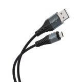 Cablu date Cool Fast Charge (X38) - USB-A la Micro-USB, 12W, 2.4A, 1.0m, Negru, Hoco