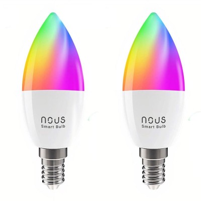 Set 2 Becuri LED RGB Smart NOUS P4, E14, Control din aplicatie foto