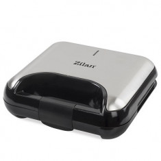 Sandwich-maker ZILAN 5 in 1 ZLN-3932, Negru/Inox 800 W, 5 tipuri de placi grill, triunghi, sandwich, waffle, nuci,