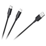 CABLU USB A - USB C/LIGHTNING (2+1) 1M EuroGoods Quality, Cabletech