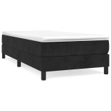Cumpara ieftin Cadru de pat cu arcuri, negru, 90x190 cm, catifea